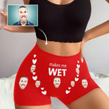 Personalized Face Underwear Custom Makes Me Wet Women's Boyshort Panties for Her