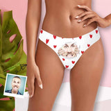 Personalized Face Underwear Custom Open Women's Classic Thongs Funny Lovers Lingerie Gift