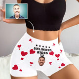 Personalized Face Underwear Custom Unlimited Rides Women's Boyshort Panties Gift For Her
