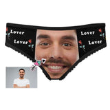 Personalized Face Underwear Custom Valentine Rose Women's High-cut Briefs Gift for Girlfriend or Wife