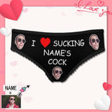 Personalized Face Underwear for Her Custom I Sucking Women's All Over Print High-cut Briefs