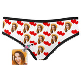 Personalized Face Women's Underwear Custom Heart Together Women's High-cut Briefs Gift for Her