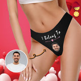 Personalized Underwear Custom Face Lingerie Love Belongs Women's Classic Thong for Her