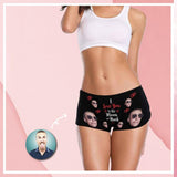 Personalized Underwear I Love You Custom Face Women's Boyshort Panties Gift For Her