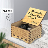 Custom Name I Love You Mom Wooden Music Box Put Your Name on Music Box