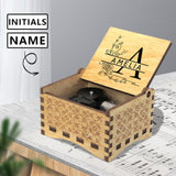 Custom Name&Initials Beautiful Wooden Music Box Design Your Own Personalized Gift