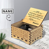 Custom Name Love Mother Holds Heart for A Lifetime Wooden Music Box Print Your Own Design Gift