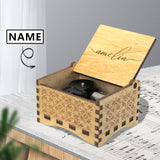 Custom Name Simple Design Wooden Music Box Put Your Name on Music Box