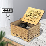 Custom Name Thank You Mom Wooden Music Box Put Your Own Text on Music Box