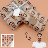 [Made In USA] Face Gift Wrapping Paper Custom Best Dad Ever Gift Wrapping Paper 58