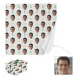 [Made In USA] Face Gift Wrapping Paper Custom Cheers White Wrapping Paper 58
