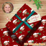 [Made In USA] Custom Gift Wrapping Paper with Face Christmas Tree Personalized Merry Christmas Wrapping Paper Design with Picture 58