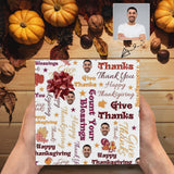 [Made In USA] Face Gift Wrapping Paper Custom Happy Thanksgiving Wrapping Paper 58