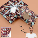 [Made In USA] Face Gift Wrapping Paper Custom Heart Wrapping Paper 58