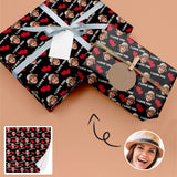[Made In USA] Face Gift Wrapping Paper Custom Red Hat Wrapping Paper 58