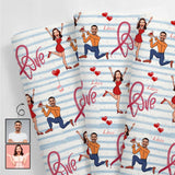 [Made In USA] Face Gift Wrapping Paper Custom Heart Propose Marriage Wrapping Paper 58