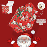 [Made In USA] Custom Gift Wrapping Paper with Pet Dog Face Christmas Red Hat Personalized Wrapping Paper Design with Picture 58