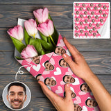 [Made In USA] Face Gift Wrapping Paper Custom Pink White Love Wrapping Paper 58