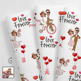 [Made In USA] Face Gift Wrapping Paper Custom Red Heart Balloon Wrapping Paper 58
