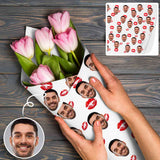 [Made In USA] Face Gift Wrapping Paper Custom Red Lips Wrapping Paper 58