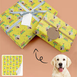 [Made In USA] Custom Gift Wrapping Paper with Face Pet Star Spot Personalized Happy Birthday Paper Design with Picture 58