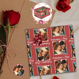 [Made In USA] Photo Gift Wrapping Paper Custom Couple Red Wrapping Paper 58