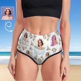 Custom Face Bath Flower Gym Workout Dance Hot Pants Athletic Butt Lifting Sports Booty Shorts Personalized Women's Booty Yoga Shorts